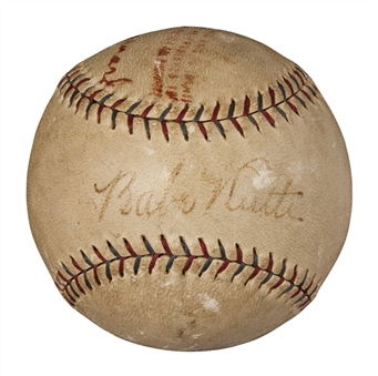 Babe Ruth Single Signed 1928 American League Baseball (PSA/DNA)